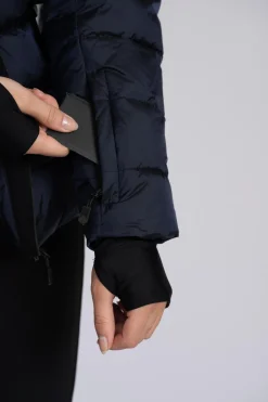 Ski jas met capuchon en elastische riem