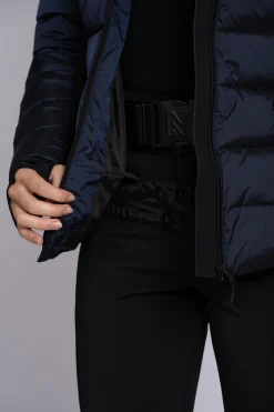 Ski jas met capuchon en elastische riem