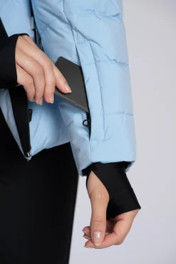 Ski jas met capuchon en elastische riem