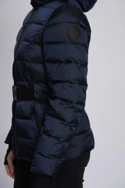 Ski jas met capuchon en elastische riem