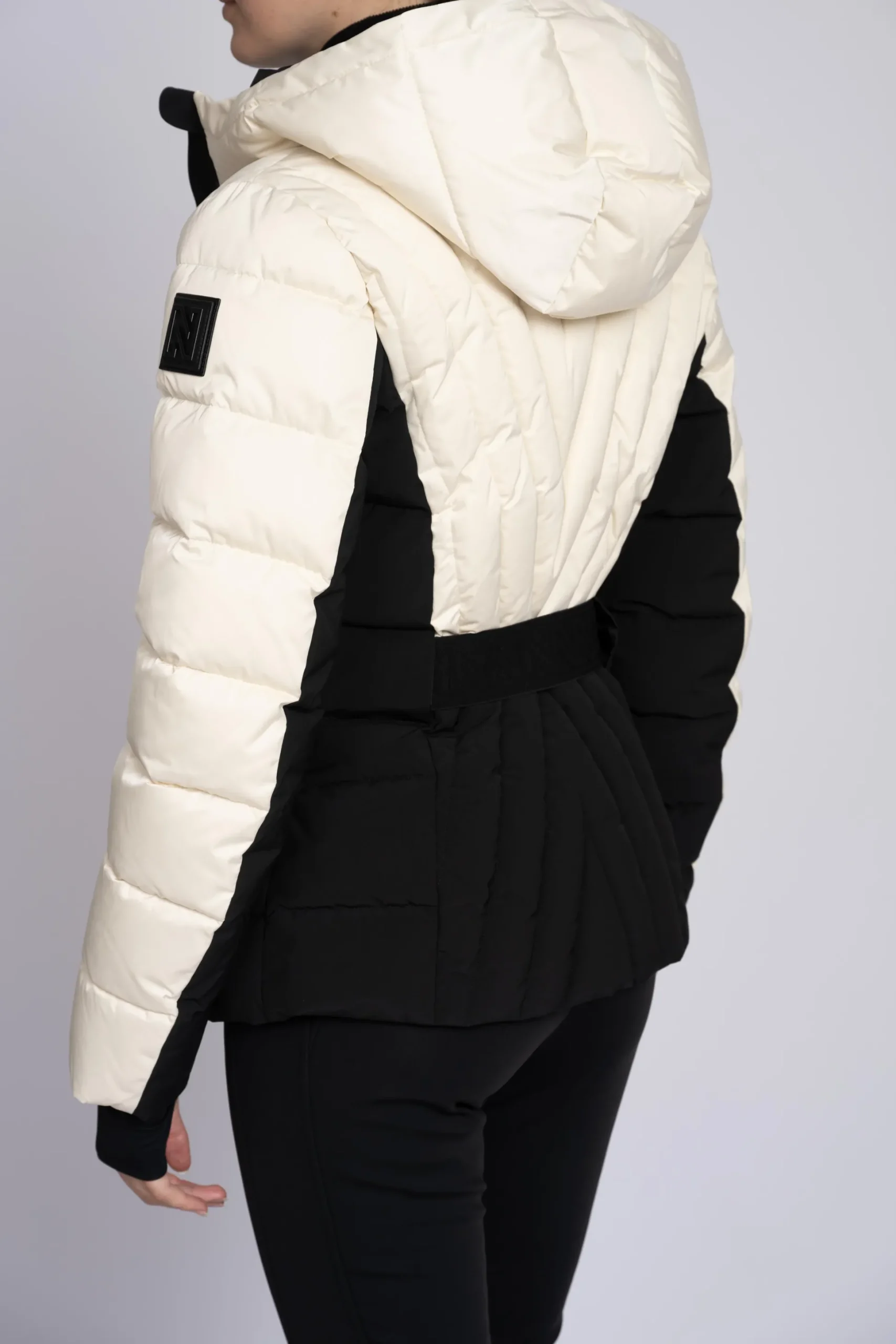 Ski jas met color block en verstelbare riem