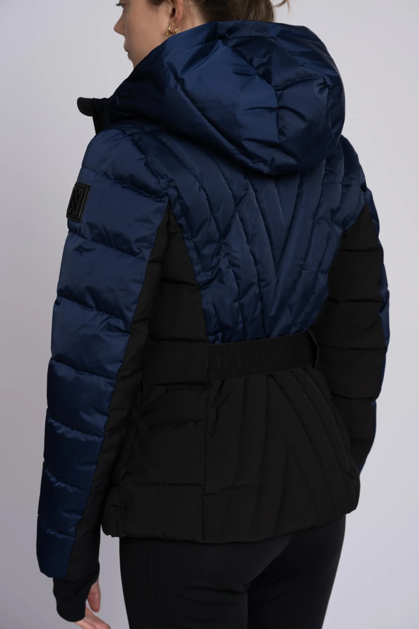 Ski jas met color block en verstelbare riem