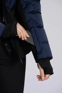 Ski jas met color block en verstelbare riem