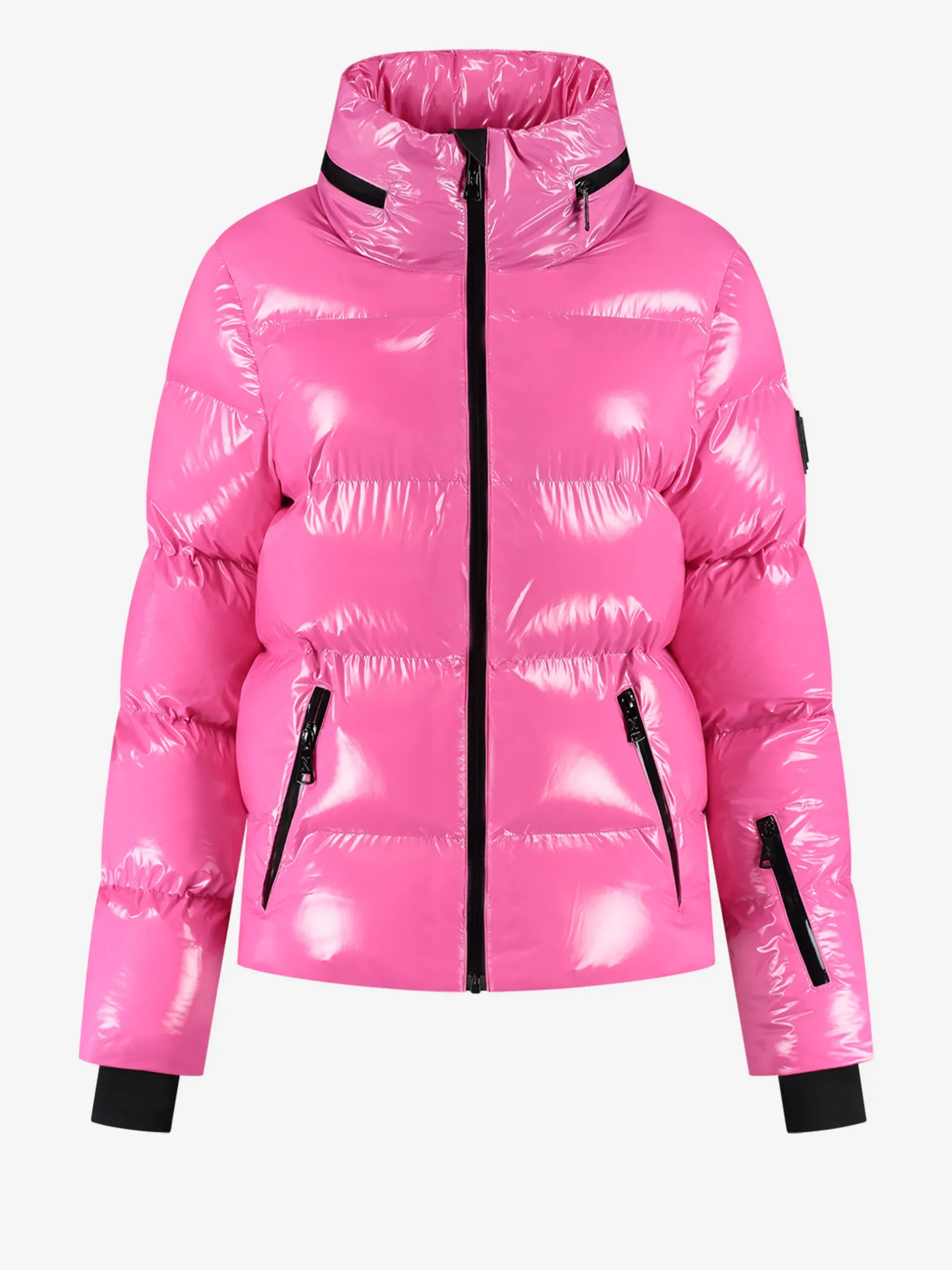 Ski jas met metallic look