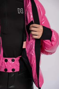 Ski jas met metallic look