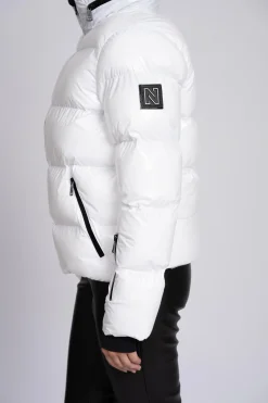 Ski jas met metallic look