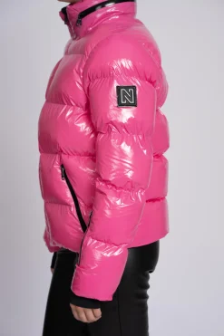 Ski jas met metallic look