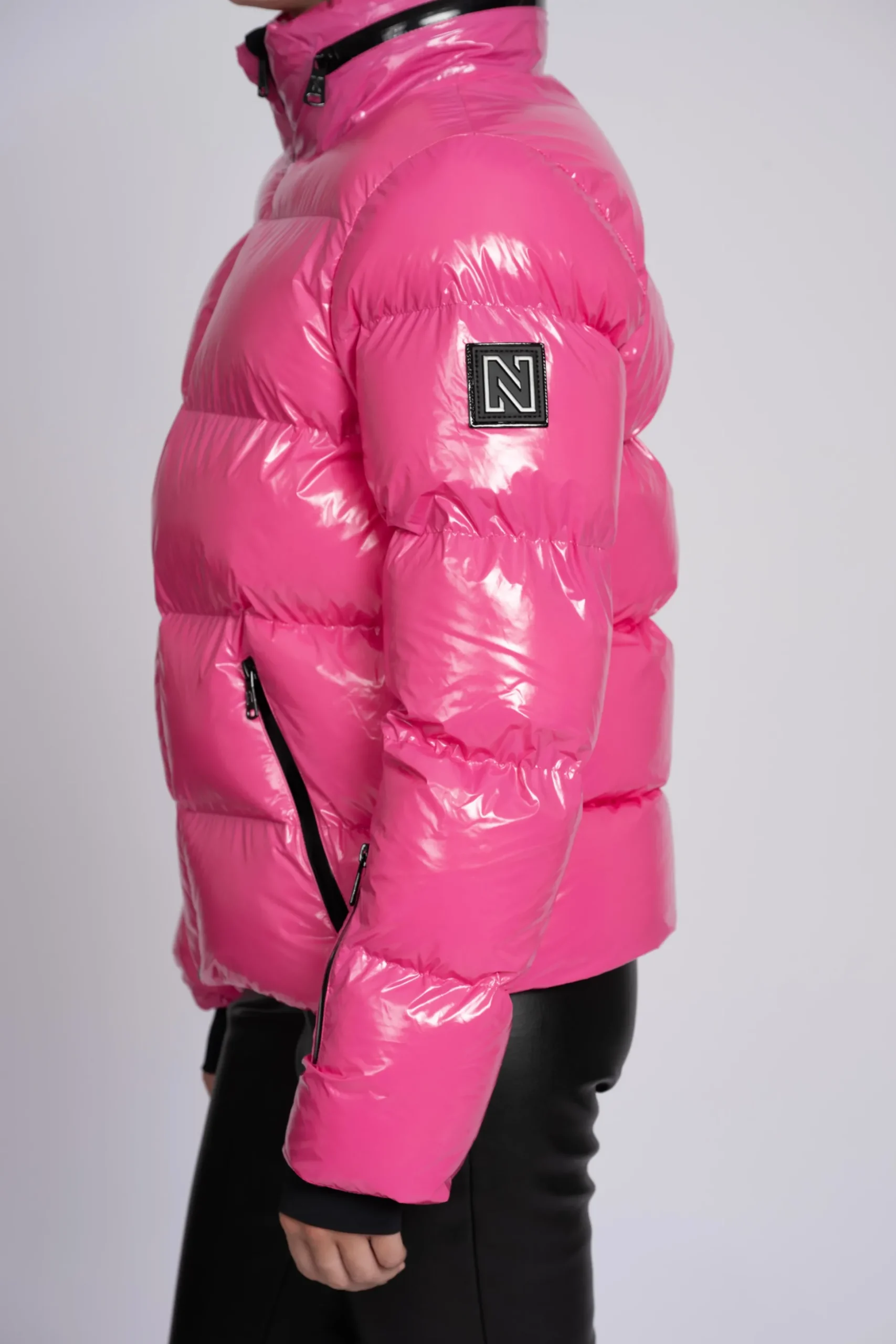 Ski jas met metallic look