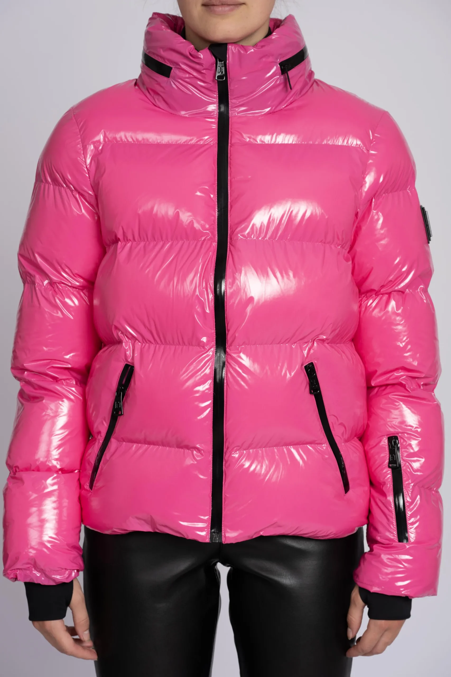 Ski jas met metallic look