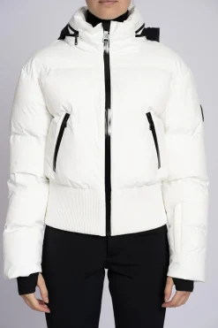 Ski jas met uitvouwbare capuchon en sneeuwvangers