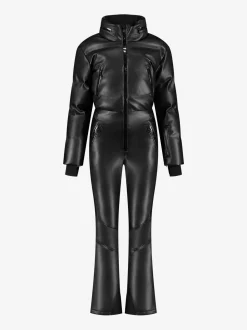 Ski jumpsuit met leren look