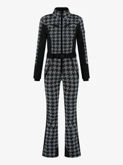 Ski jumpsuit met logo patroon en elastische riem