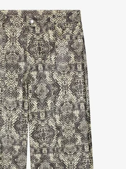 Slangenprint broek met rechte pijpen