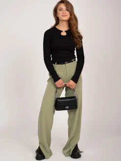 Straight fit broek met split