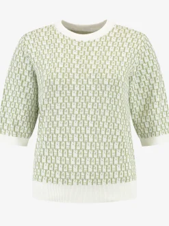 Top met logo patroon