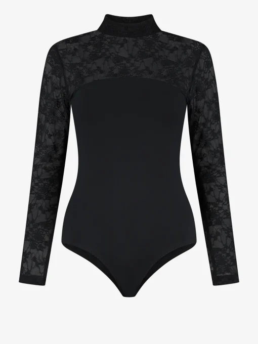 Top met mesh en kant