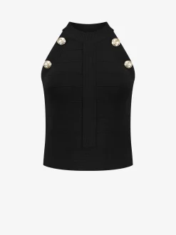 Top met N-logo knopen