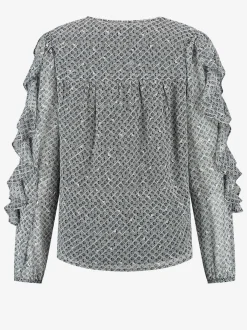 Top met print en ruches