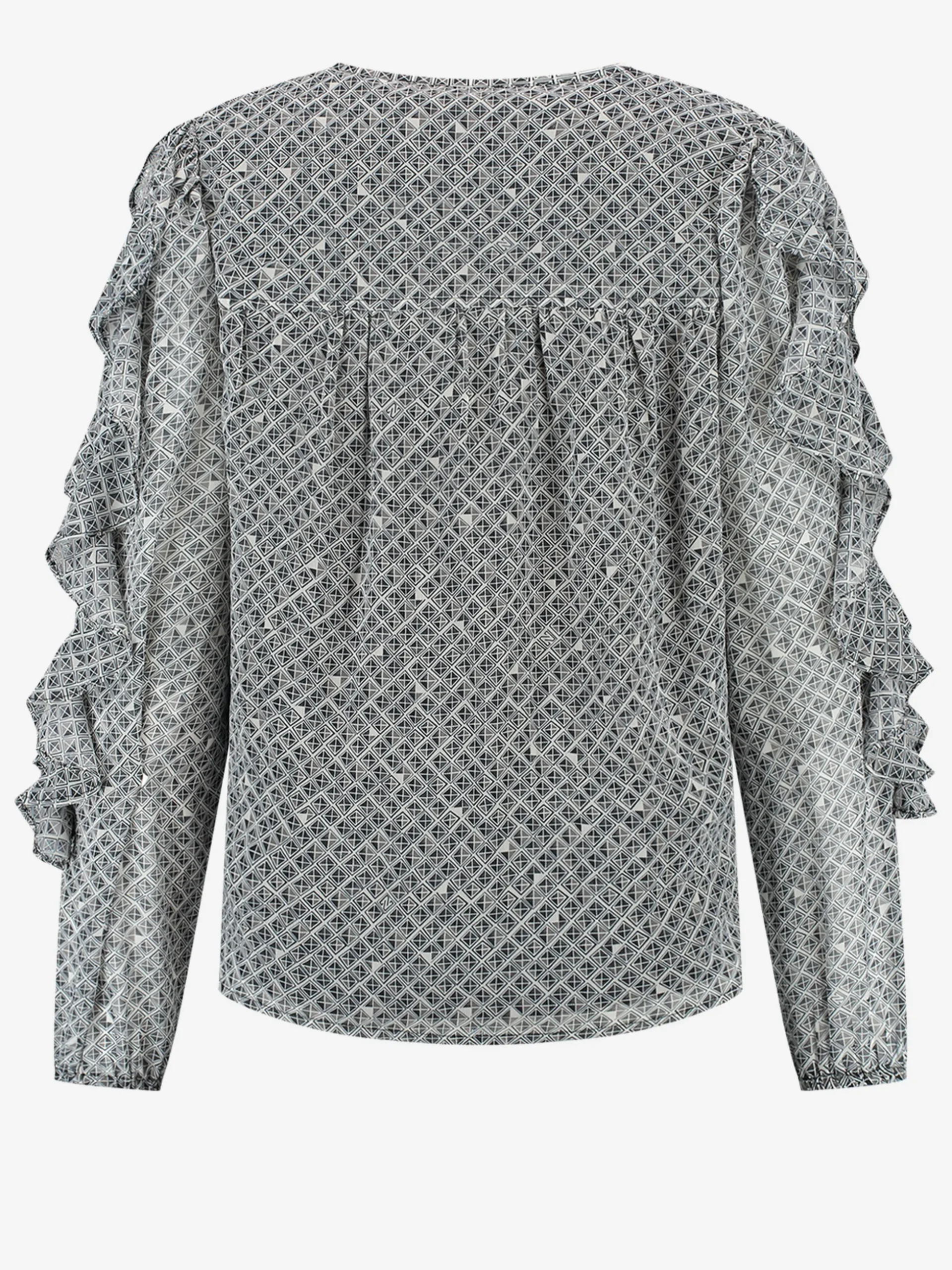 Top met print en ruches