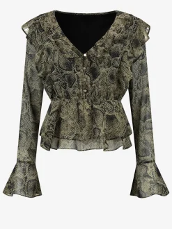 Top met slangen print