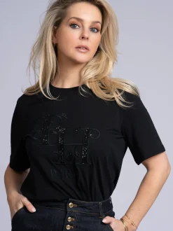 T-shirt met FH pailletten logo