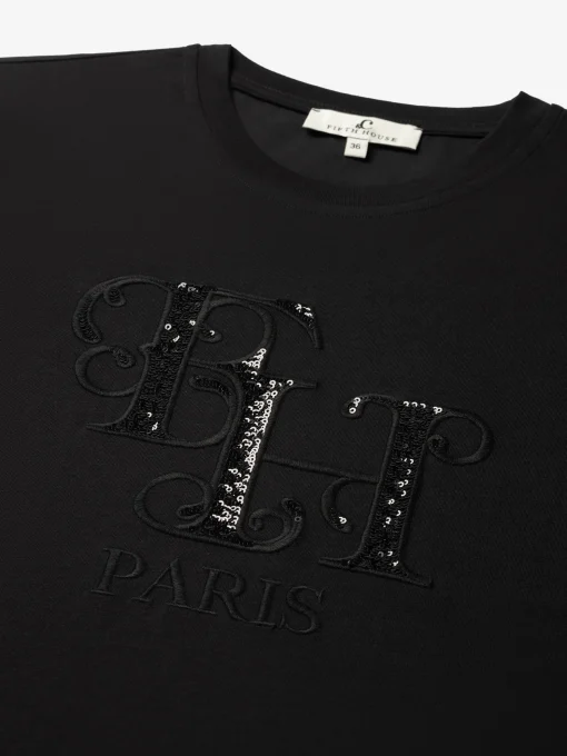T-shirt met FH pailletten logo