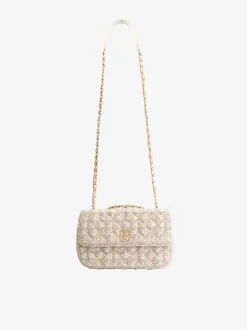 Tweed schoudertas met pied-de-poule patroon