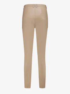 Vegan leren fitted broek met hoge taille