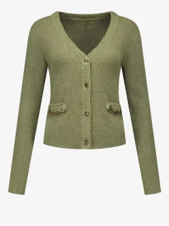 Vest met N-logo knopen en ketting detail
