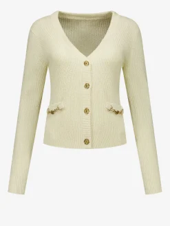 Vest met N-logo knopen en ketting detail