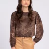 Wijdvallende blouse met panterprint