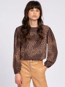 Wijdvallende blouse met panterprint