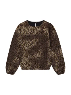Wijdvallende blouse met panterprint